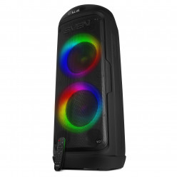 SVEN PS-770, 100W (2x50) Dynamic switchable RGB backlight, TWS, Bluetooth, FM, USB, microSD, LED display, 4400mA*h, Two microphone inputs for karaoke, Remote control, Carrying handle, Black